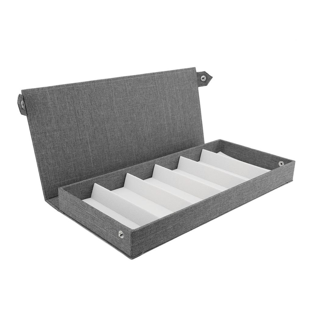 6 Slots Linen Eyeglass Box Eyeglasses Storage Case Multi Slots Fashion Eyewear Display Organizer for Travel Home Store