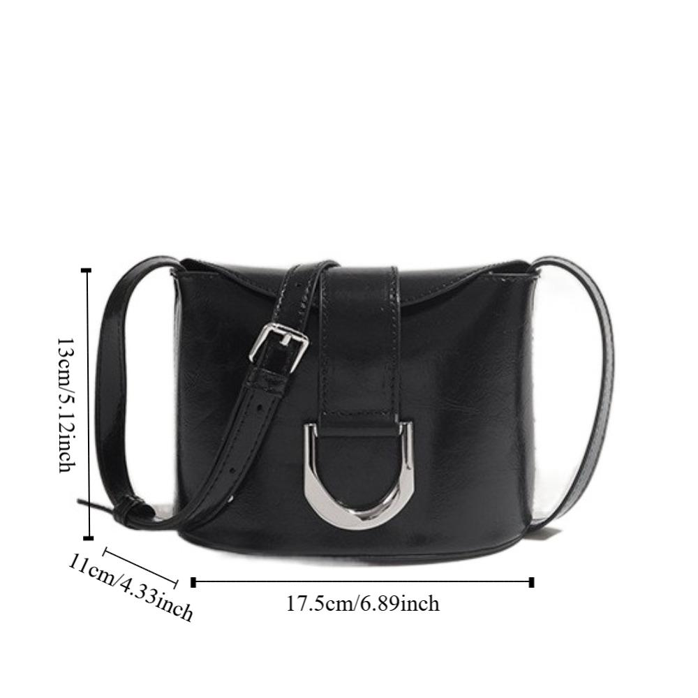 Korean Style Flap Crossbody Bags Fashion Design Versatile Saddle Bag Retro Bucket Bag  Outdoor