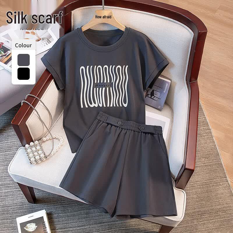 Women s Color-Block Top & Shorts Two-Piece Set M