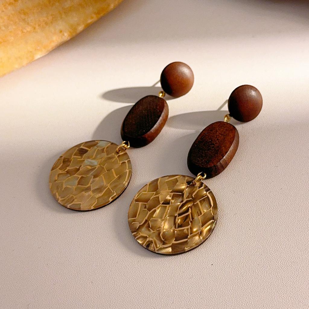 8 Style Coffee Leopard Print Resin Earrings for Women Large Flower Petal Heart Pendant Earrings Female Party Wedding Ear Jewelry