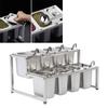 Telescopic Condiment Dispenser Dual Layers Stainless Steel Jam Pot Rack for Milk T Shop Household
