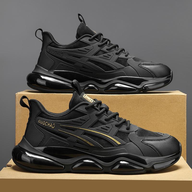 Autumn new youth casual shock absorption running sneakers platform black dad shoes