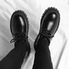Black Derby Thick Soled Shoes Classic and Versatile Design Styles Leisure Business Party Wedding Groom's Adult Quality Shoes New