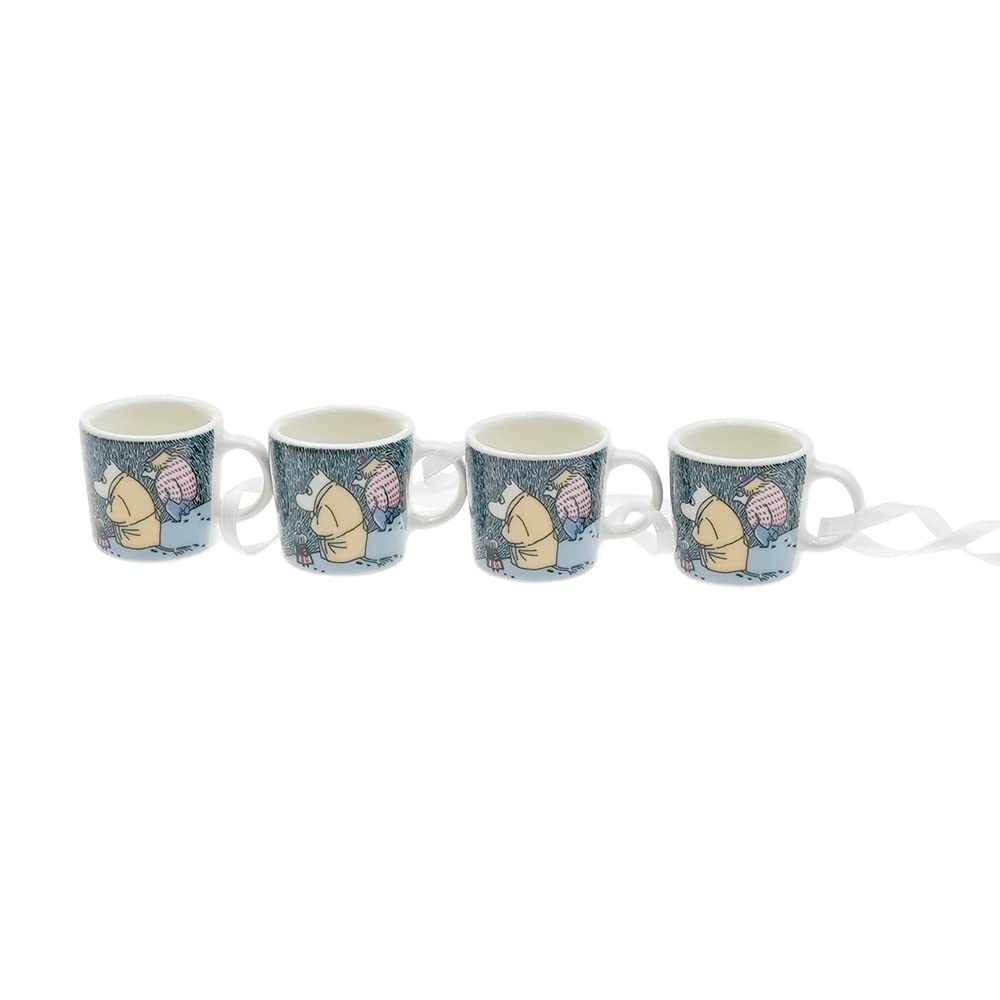 Arabia Moomin Mini Mug Set of 4, Snow Moonlight 2021 Winter Ornament [Parallel Import]