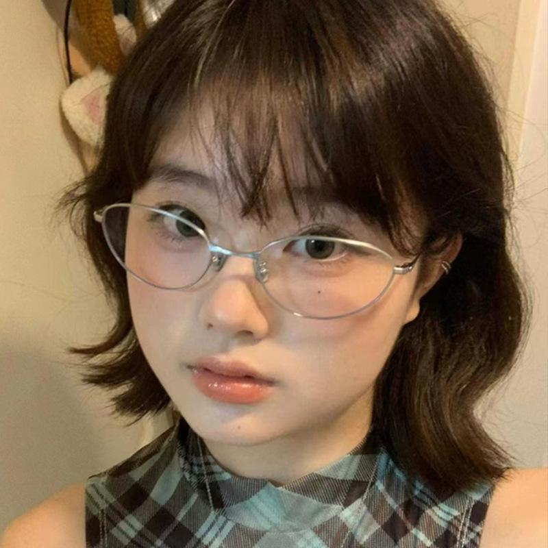 Korean Style Women's Glasses Cat Eye Shape Anti Blue Light Glasses Male High Quality Decorative Computer Glass for Women