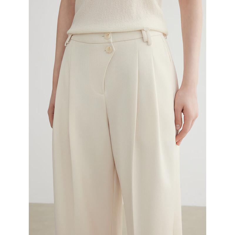 ELLE Women's High-Waist Wide-Leg Trousers