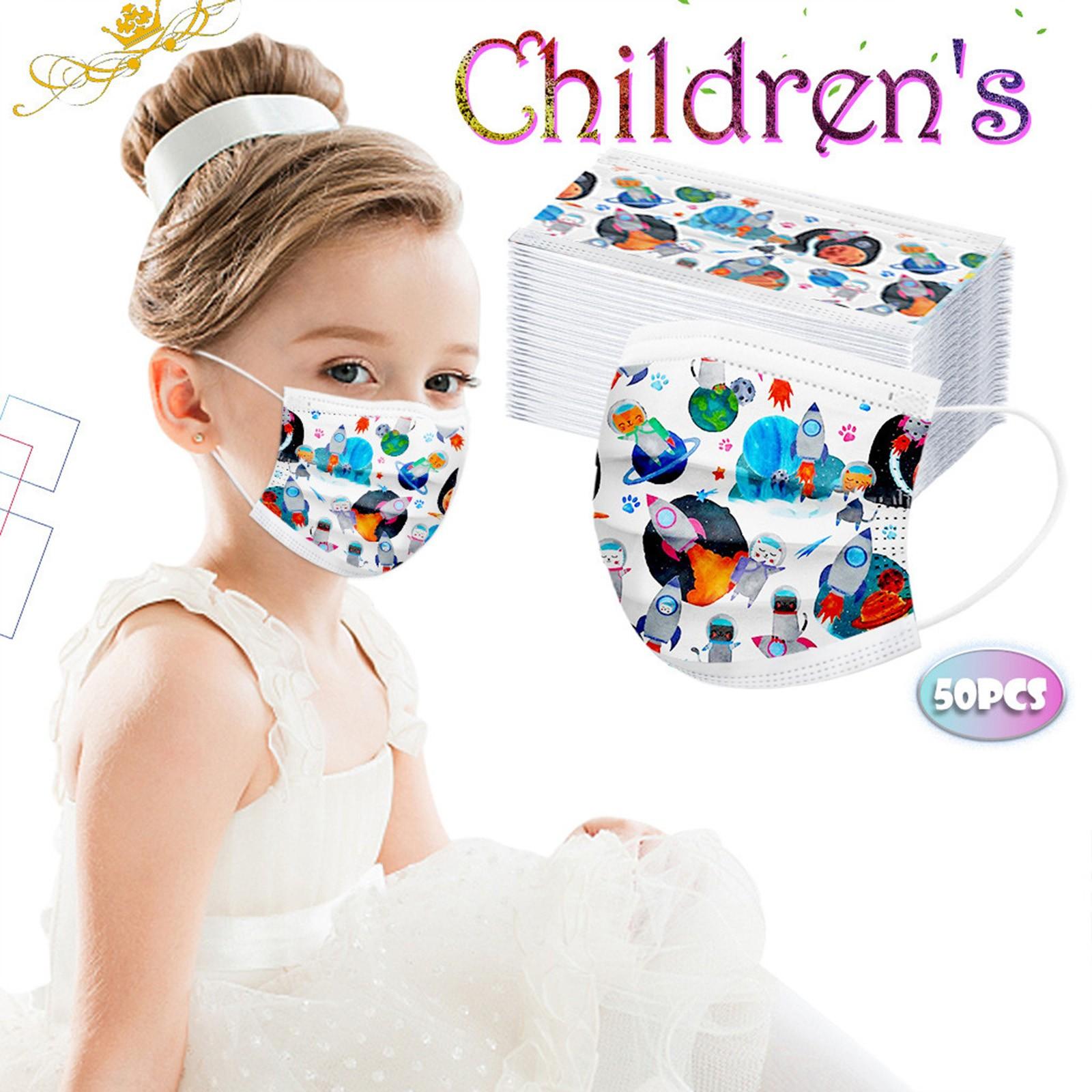 

Kids Disposable Face Mask 50 pcs 3ply For Breathable Cartoon Print