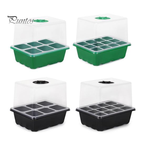 Startovací tác na semena 6 buněk/12 buněk Zásobník na klíčení semínek s nastavitelným odvětráváním vlhkosti Rostlinná školka pro sazenice bonsají v pokojové zahradě