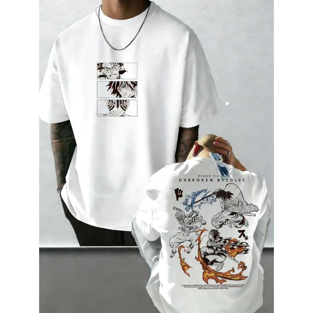 Demon Slayer Tanjiro & Hashira "Unbroken Resolve" Graphic T-Shirt, Unisex Oversized Streetwear Casual Cotton T-shirt