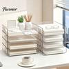 Information Sorting Container Paper Organizer Letter Tray, Acrylic Stackable Desk File Organizer, Clear Home Office Management Holder Sorter