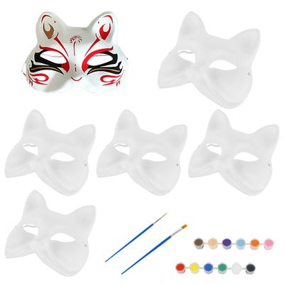 6/32 Pcs DIY Masks Set for Theme Party Creative Animal Shape Blank Masks Set Easy To Use Paper Coloring Masks Set With Smooth