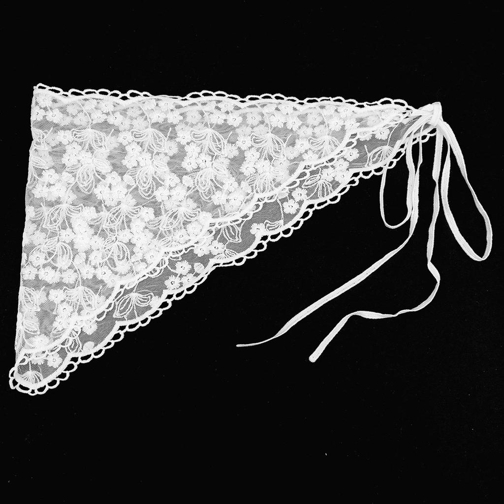 Vyšívaný vlasový šátek krajková bandana fotografické rekvizity krajkový turban pro dospělé děti vyšívaná baletcore pokrývka hlavy