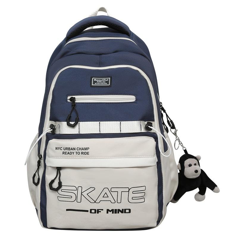 Студенческий школьный рюкзак с цветовыми блоками — фото 24