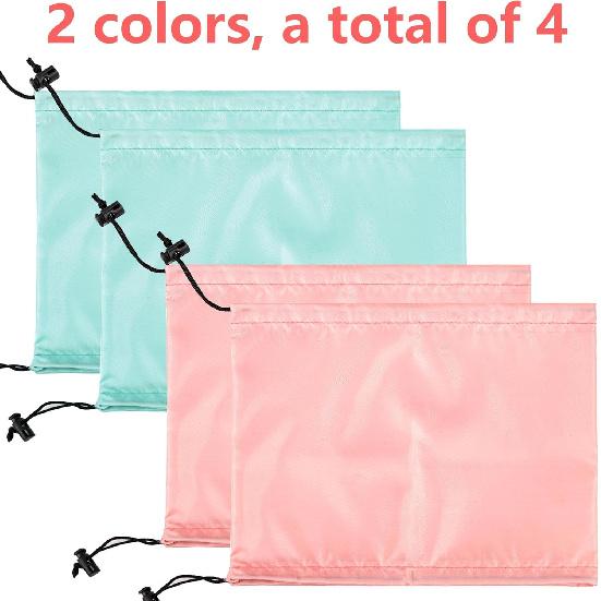 Lesnala 4Pcs Dog Shower Cap Waterproof Ear Covers for Bath for Pet Grooming Rain Swimming Protection Adjustable Size 2 Colors