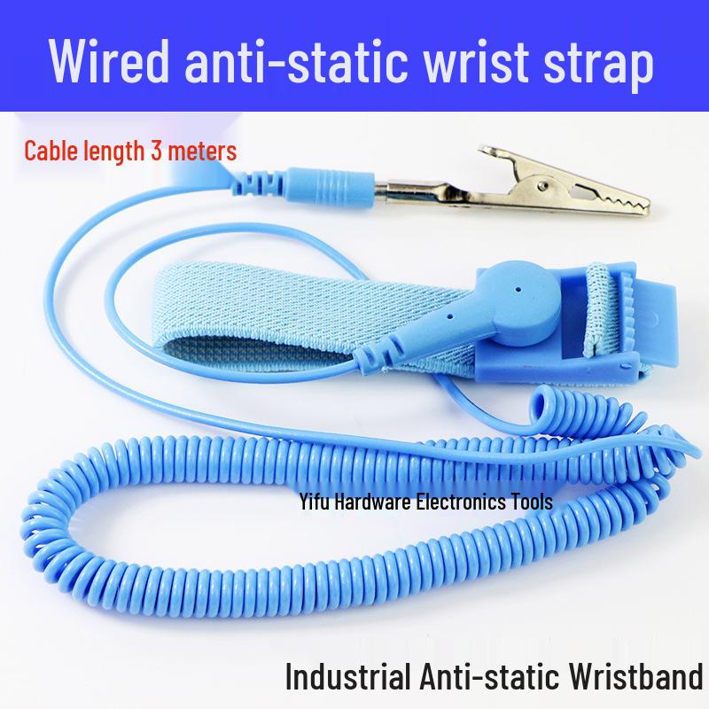 1.8m Wired Anti-static Wrist Strap with 3m PVC Static Discharge Ring 1.8m PVC Wire