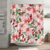 Delightful Pink Bloom Watercolor Shower Curtain Flower Decor for Bathroom Home Decoration in Various Sizes