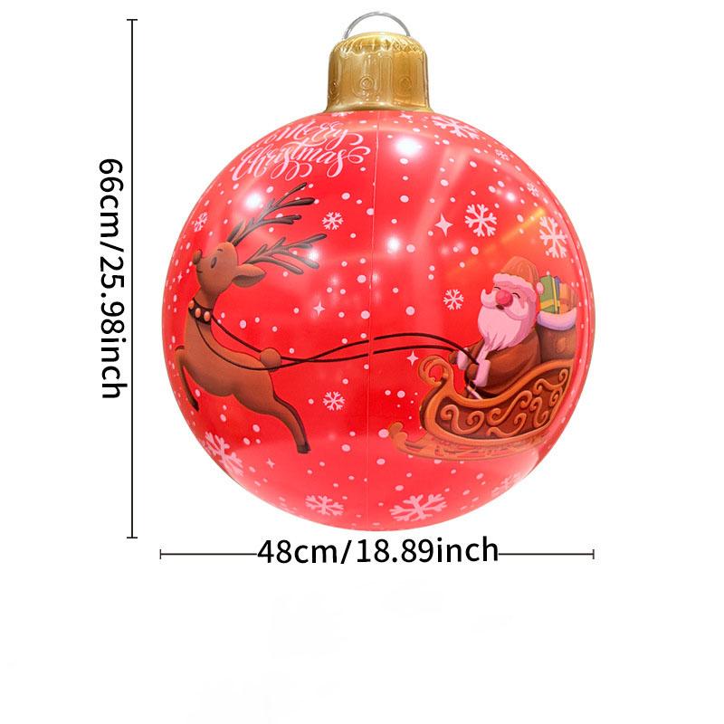 26 Inch Light Up PVC Inflatable Christmas Ball with Light Remote PVC Giant Inflatable Christmas Balls Christmas Decorations Ball