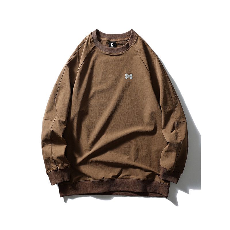 American-Style Outdoor Mountain Pullover Running Sports Quick-Drying Sweatshirt Men s 2024 Spring and Autumn Export Men s Outwear Tan M
