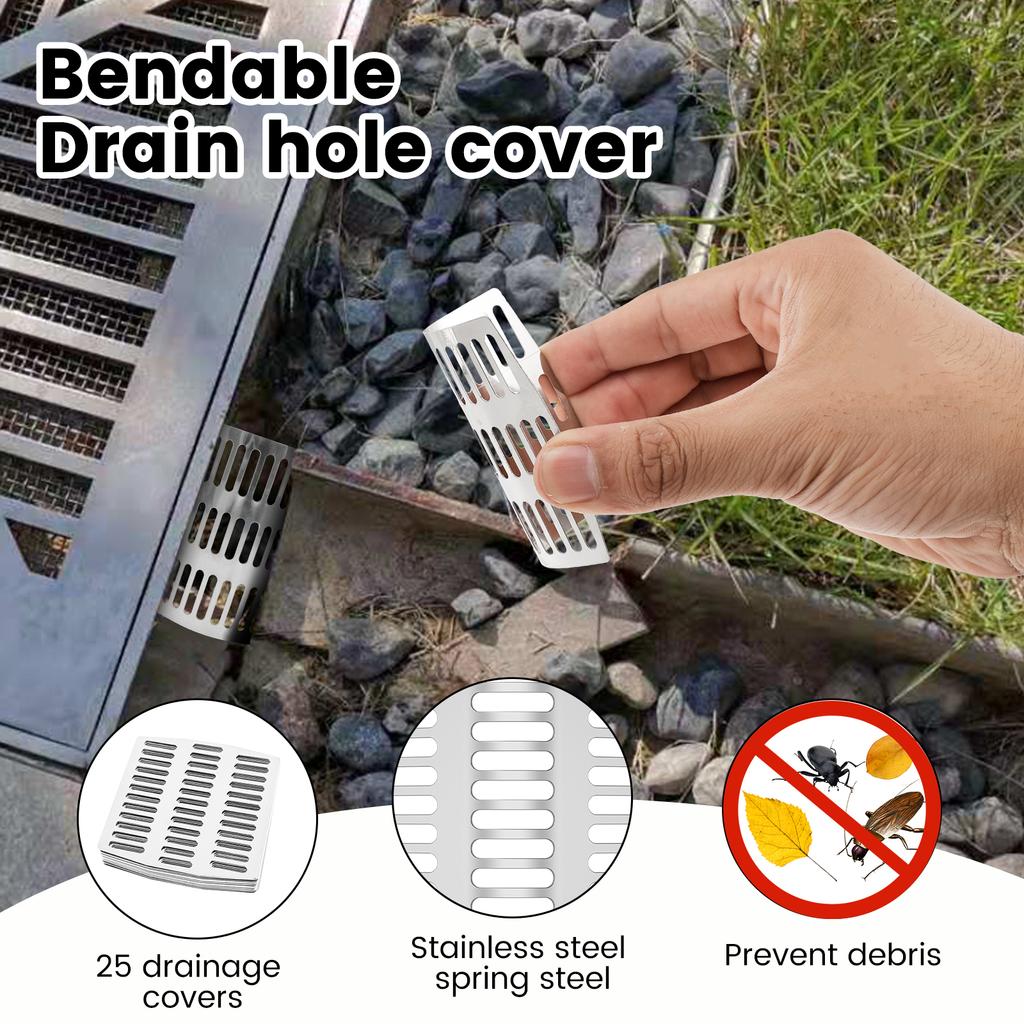 25Pcs Stainless Steel Brick Drain Hole Covers Protective Weep Hole Filter Bathroom Pool Floor Drain Cover Drain Hair Catcher