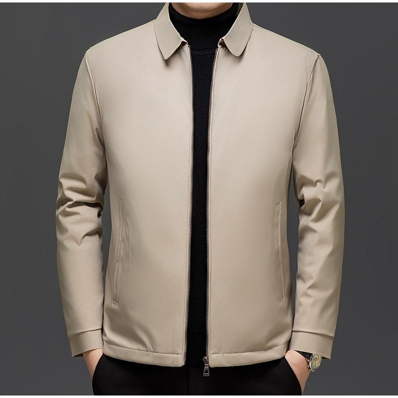 

Executive Business Down Jacket Men s Winter Lapel% White Duck Down Casual Cold-resistant Loose Coat M