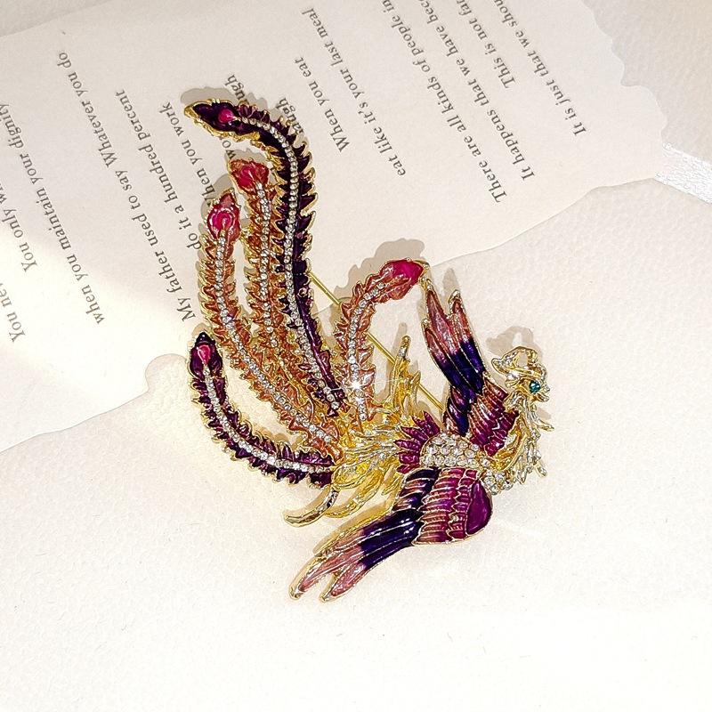 Enamel Phoenix Elegant Women's Accessory Brooch