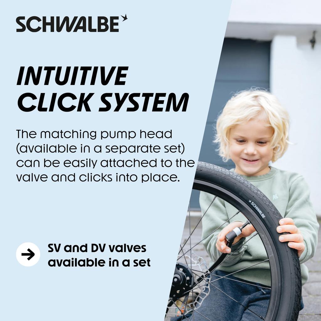 Schwalbe Clik Valve - Bicycle Valve Attachment - SV-SCV Conversion