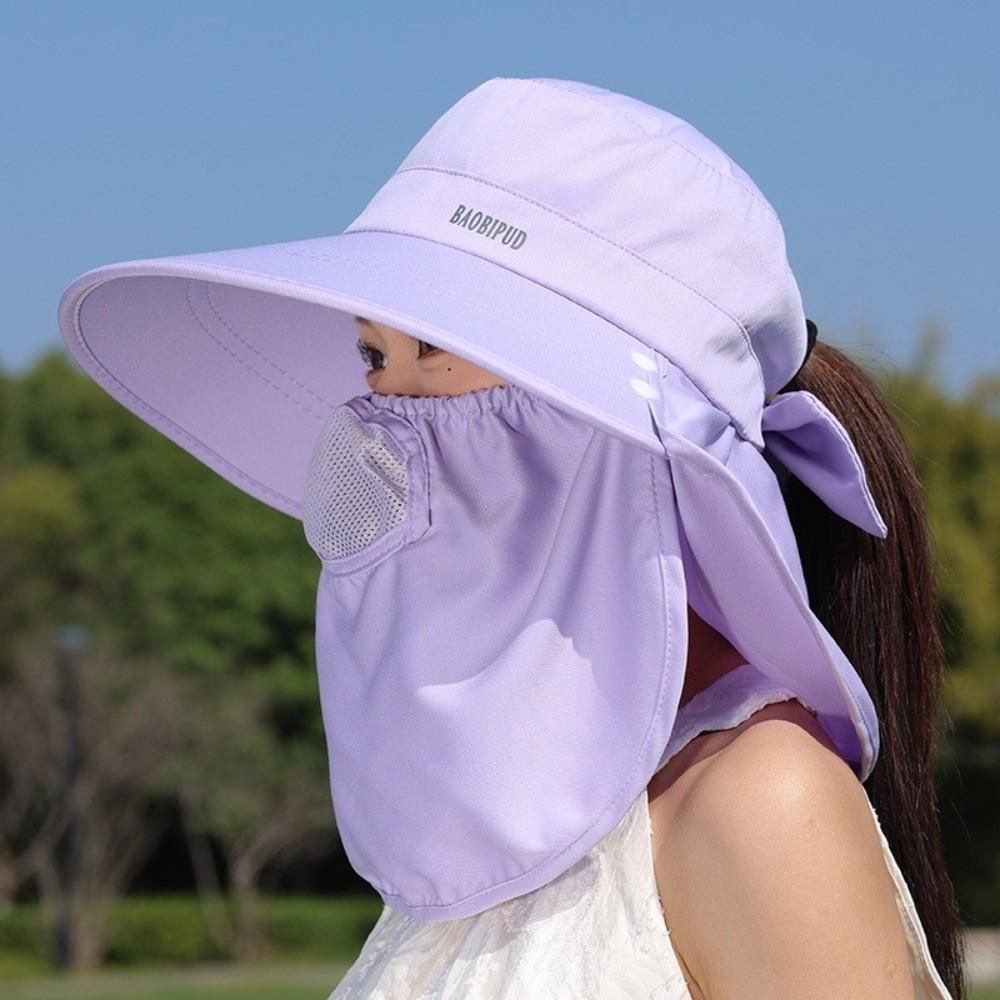 Lightweight Sunscreen Sun Hat Breathable Neck Flap Hat Visor Cap Picking Tea Hat  Summer Season
