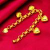 Elegant Gold Plated Heart Bracelet Brass Sand Gold Charm Bangle Pendant Hollow Bracelet  Party