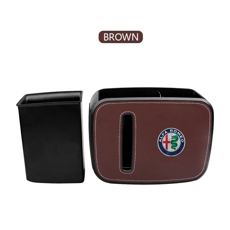 

Car Stickers For Alfa Romeo Multifunctional car seat back trash can Storage box Storage pocket for Alfa Romeo Giulia Giulietta S чёрный