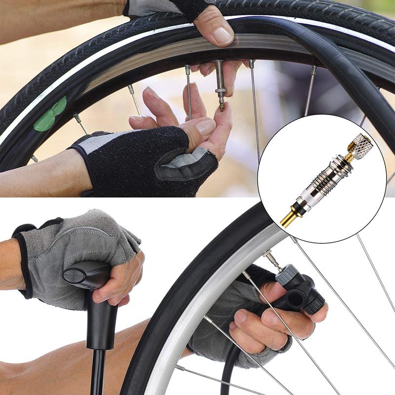 Bicycle Presta Valve Core Brass FV Nozzle Replacement MTB Road Bike Tubeless Core Remover Tool Alloy Tire Valve Caps Optional Valve Stems 1