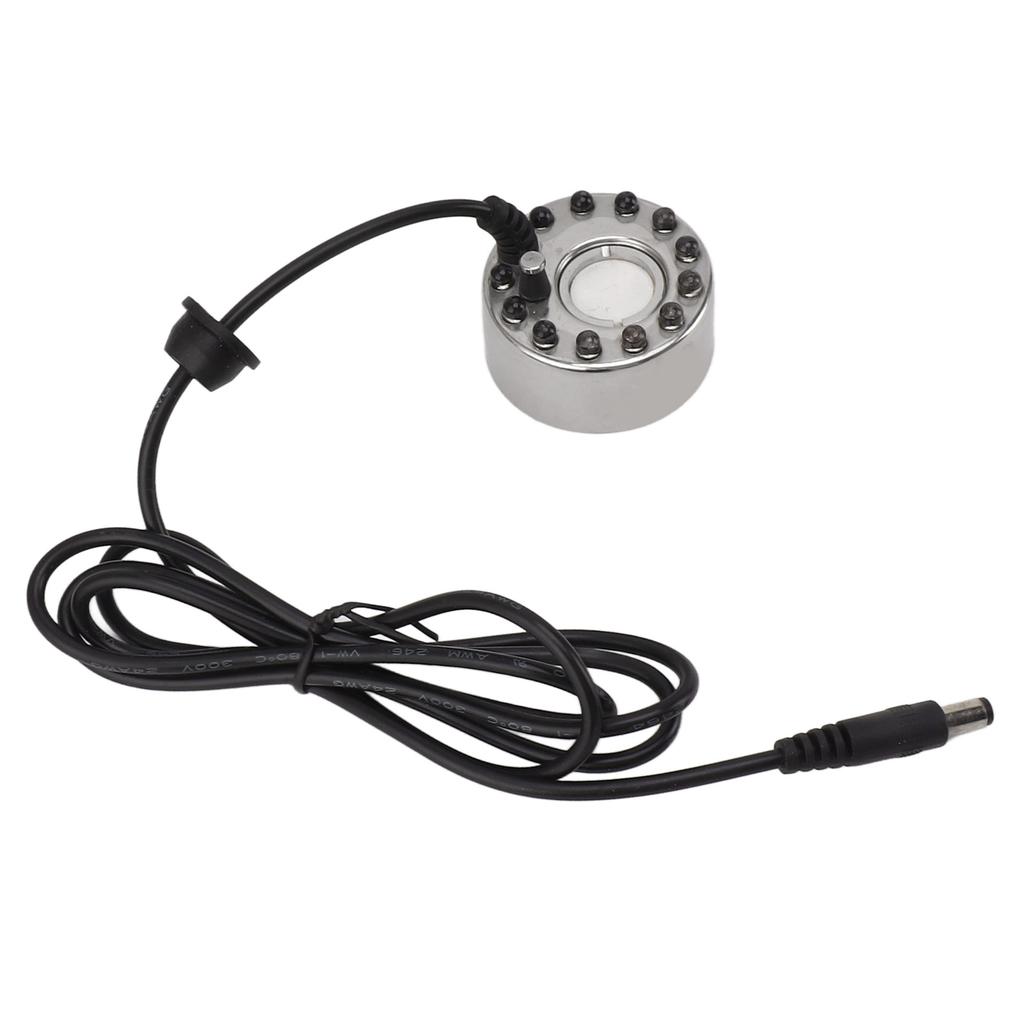 Color 12 LED Mist Maker Fogger Water Fountain Pond Fog Atomizer Humidifier with DC 5V Interface for Water Fountain Pond