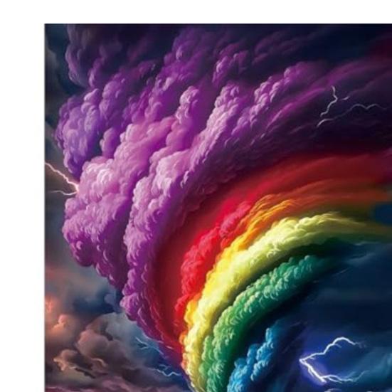 1000 Pieces Rainbow Wooden Jigsaw Puzzle Fantasy Art Style Colorful Stress Relief Visual Beauty Jigsaw Craft Decor