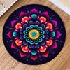 Bohemian Mandala Round Rug Non Slip Vintage Geometric Floral Circle Carpet for Living Room Bedroom Home Decor Floor Mat