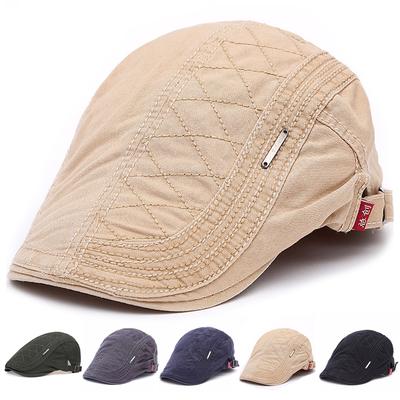 Men Strip Label Newsboy Caps British Painters Hats Spring and Summer Adjustable Flat Cap Hip Hop Berets Adjustable Peaked Cap