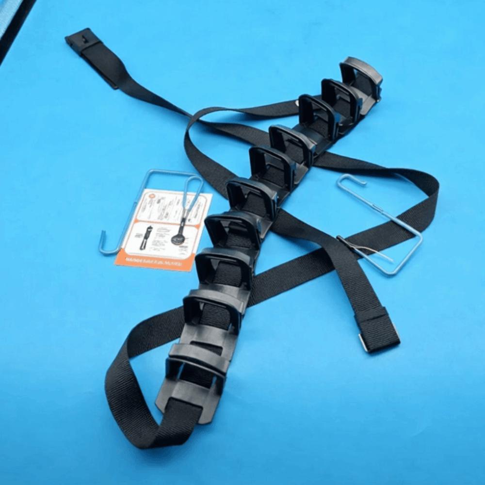 

Space Saving Nylon Straps Cap Rack 10 Hooks Wall Mounted Hat Display Rack Garage чёрный