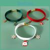 Cute Cartoon Style Christmas Pet Collar With Adjustable Length Green Velvet Xmas Pattern