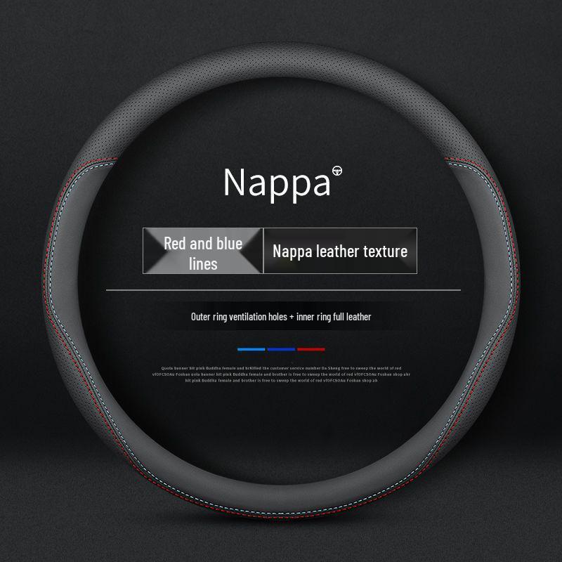 Compatible Leather Steering Wheel Cover for Honda Civic Generations 8-11, No Sewing Required, Slim Design.