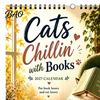 Decorative Wall Decor Cats Chillin' with Book 2027 Calendar, 12 Month Monthly Planner, Thick Small Space Calendar Paper Daily Planning for Home Office
