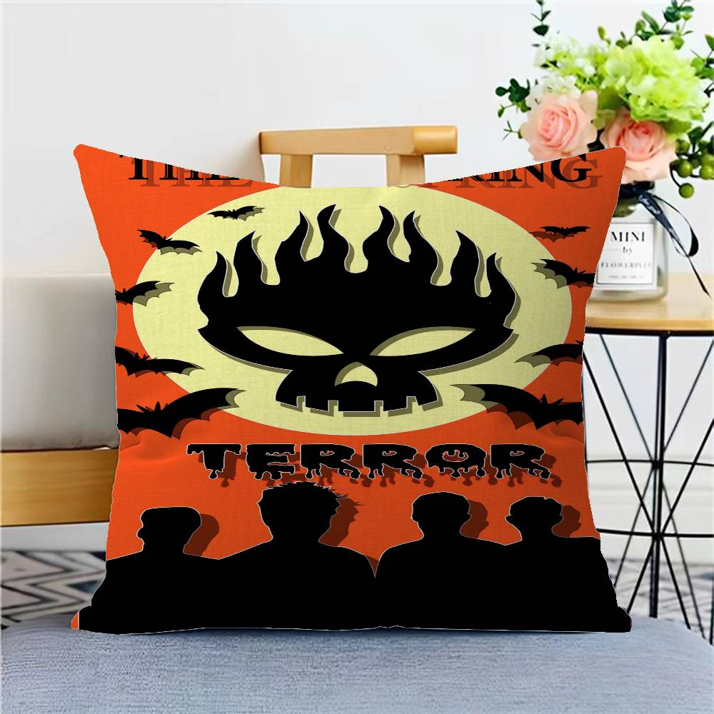 Pop Punk Band T-The OffspringS Pillow Covers Cartoon Sofa Decorative Home Double-sided Printing Short Plush Cute Cushion Cover