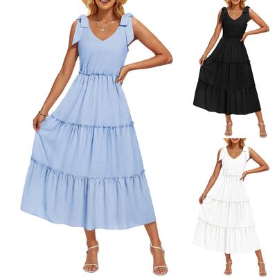 Vestido informal de verano para mujer, hasta la rodilla, cómodo y a la moda.