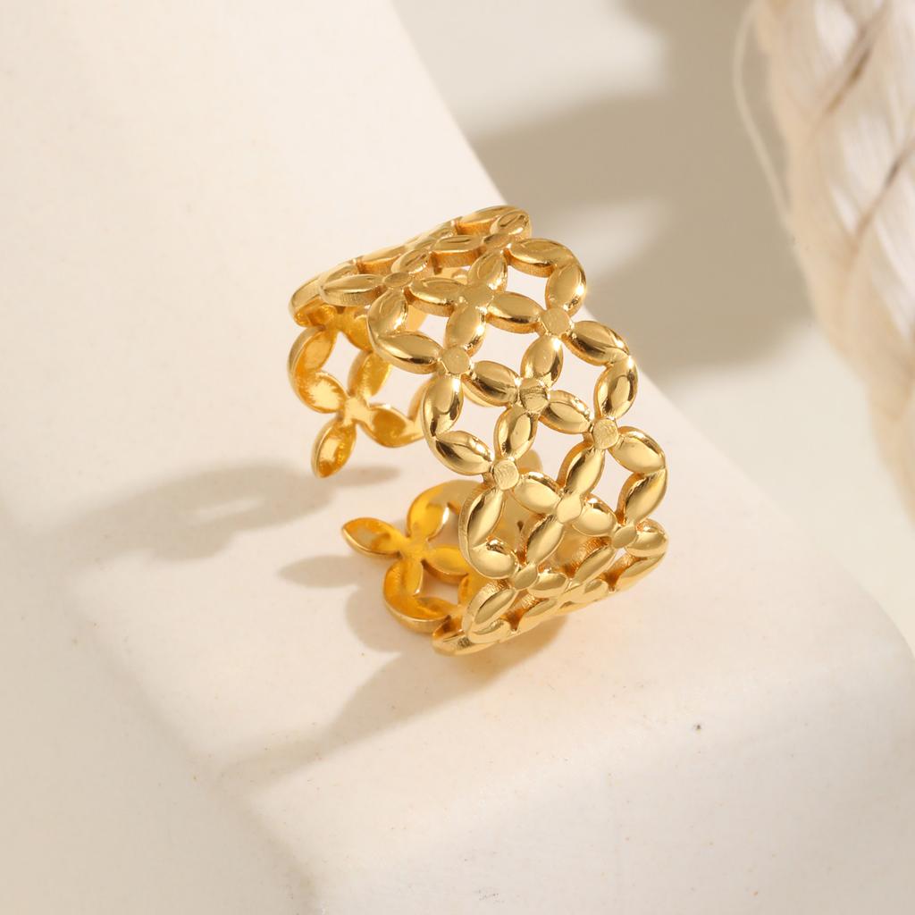 Minimalist X-shaped Open Ring for Women,Gold Color Stainless Steel Geometric Rings,Fashion Jewelry Mother's Day Gift
