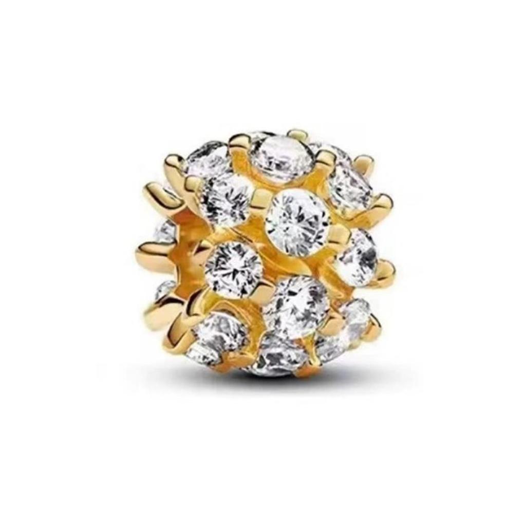 Newest Copper Charm Fit Original Bracelet Accessories Women Jewelry Golden Series Sun Pineapple Family Tree Flower