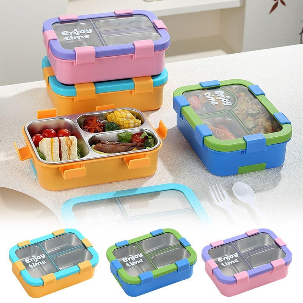 Rectangular Shape Insulated Lunch Box 304 Stainless Steel Bento Lunch Box for Students