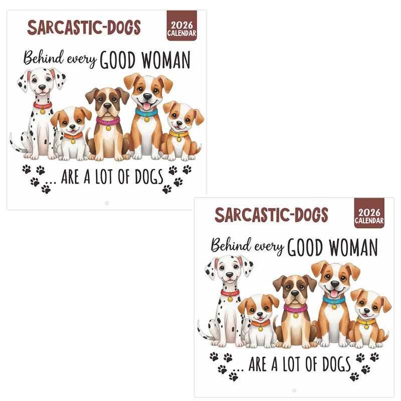 2026 SarcasticDogs Calendar with Funny Dog-Themed Illustrations Wall-Mounted Monthly Planner Ideal for Home or Office Decor