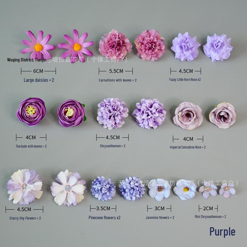 Silk Roses & Daisies DIY Flower Kit - Model A фиолетовый