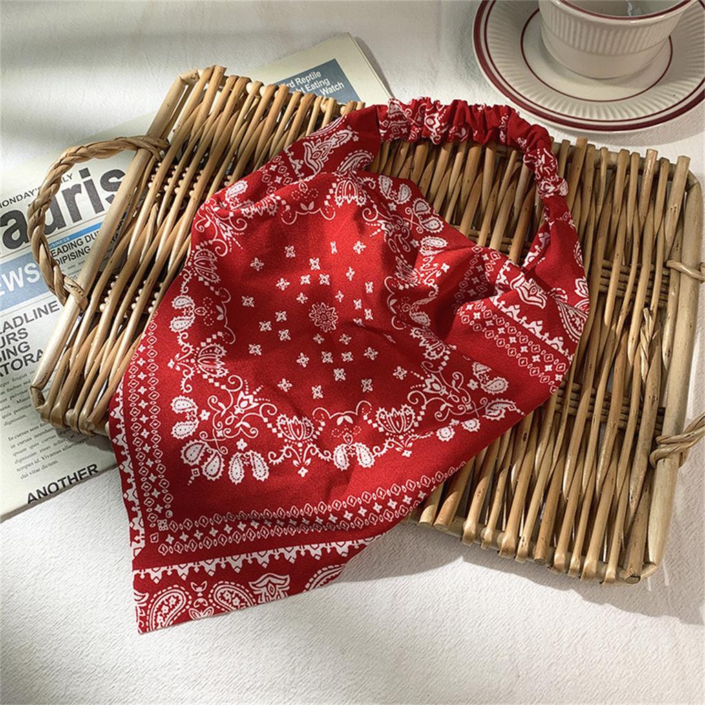 Et retro skjerf nett rød nytt pannebånd stoff kvinners trekantet pannebånd Pustende pannebånd elastisk trekantet skjerf pannebånd