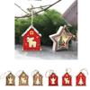 Mit Seil Weihnachten Holz Haus Anhänger Winkel Elch Santa Claus Weihnachten Baum Dekorationen Spielzeug