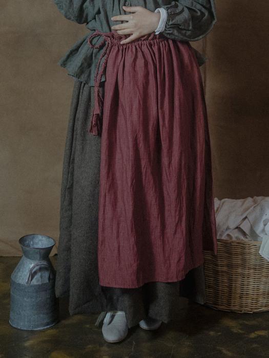 JAMMER Plait overskirt - brick brown plate overskirt brick brown