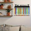 Metal Black Medal Display Rack Wall-Mounted Medal Hooks Holds 60 Medals For Running Football Baseball Awards Art Home Decor