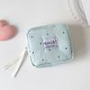 Polka Dot Solid Square Cosmetic Bag Girl Portable Small Lipstick Pouch Student Simple Sanitary Napkin Storage Bag